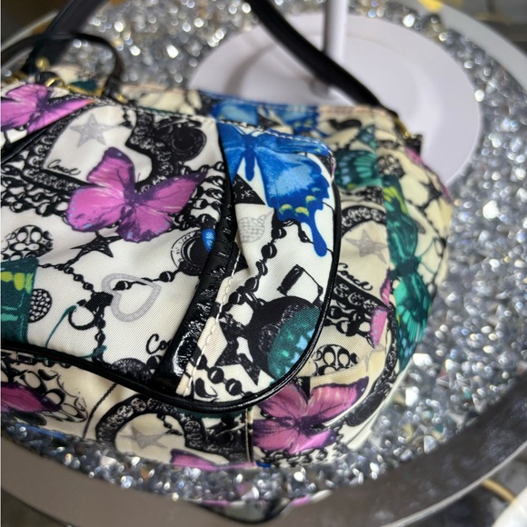 Coach 2008 Limited Edition "Carly" Butterfly Print bag W/matching wristlet EUC - Picture 13 of 15